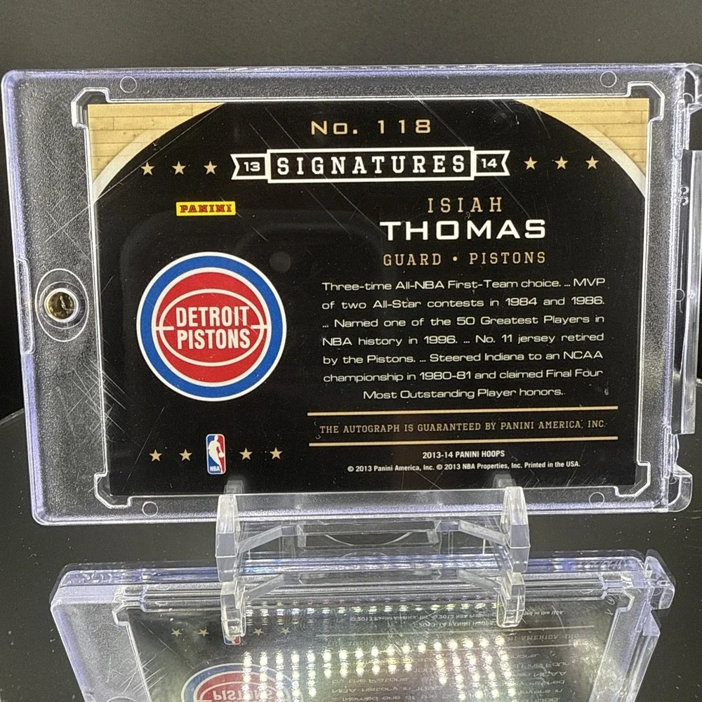 2013-14 NBA Hoops Signatures Isiah Thomas #118 Auto HOF